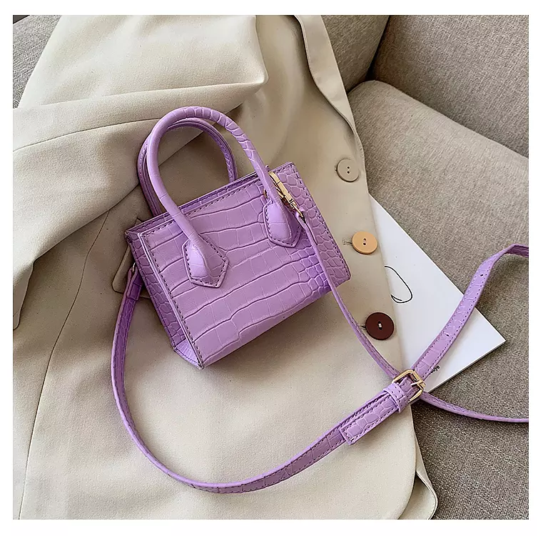 come4buy.com Stone Pattern Mini Square Tote Bag Summer New High Quality Leather Shoulder Bag