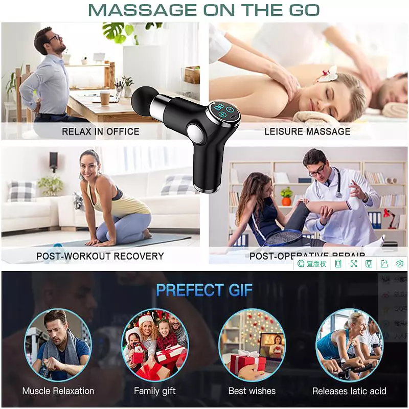 come4buy.com-Massage Gun 32 Speed Deep Tissue Percussion Muscle Massager