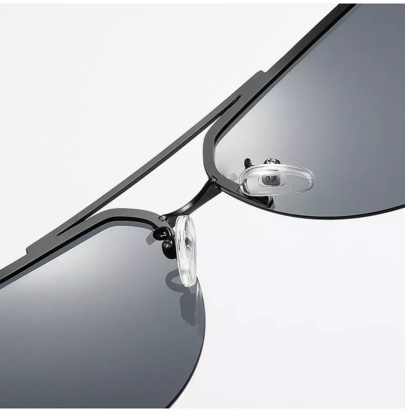 come4buy.com-Blue Sunglasses Metal Frame Mirror Lens Sun Glasses