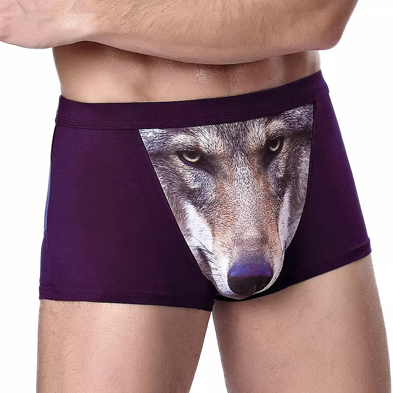 come4buy.com-վարտիք Wolf Funny Cartoon Ներքնազգեստ Boxer Shorts