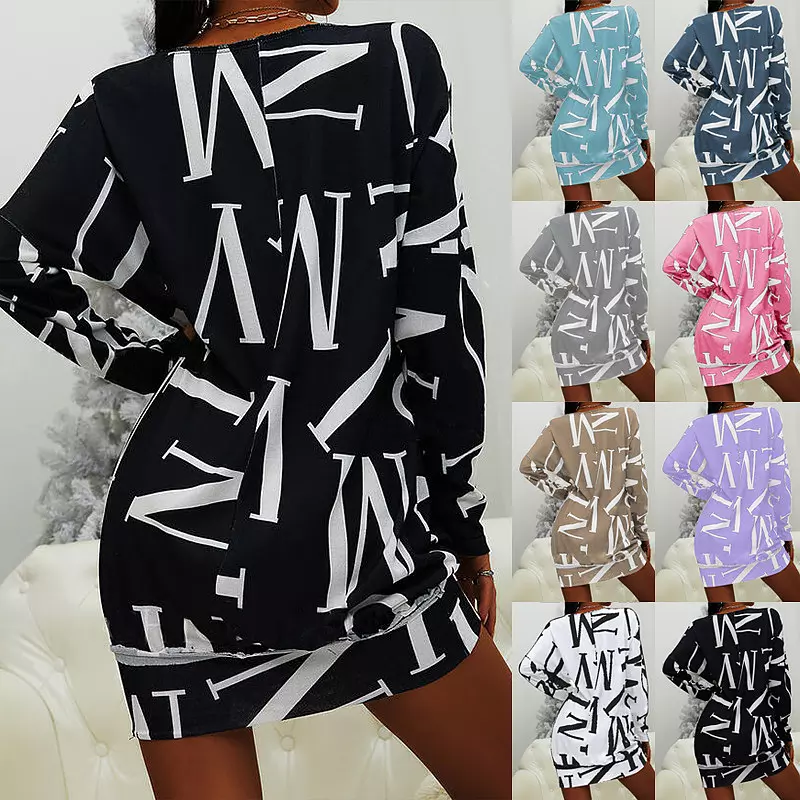 come4buy.com-Sexy Lady Casual Off Shoulder Dress Long Sleeve