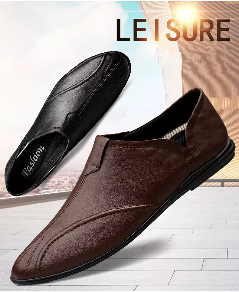 come4buy.com-Men Shoes Leather Comfortable Breathable Flats