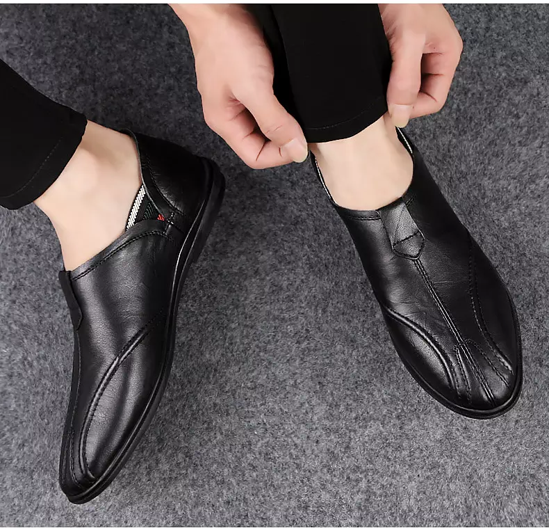 come4buy.com-Miesten kengät Nahka mukavat hengittävät tasaiset