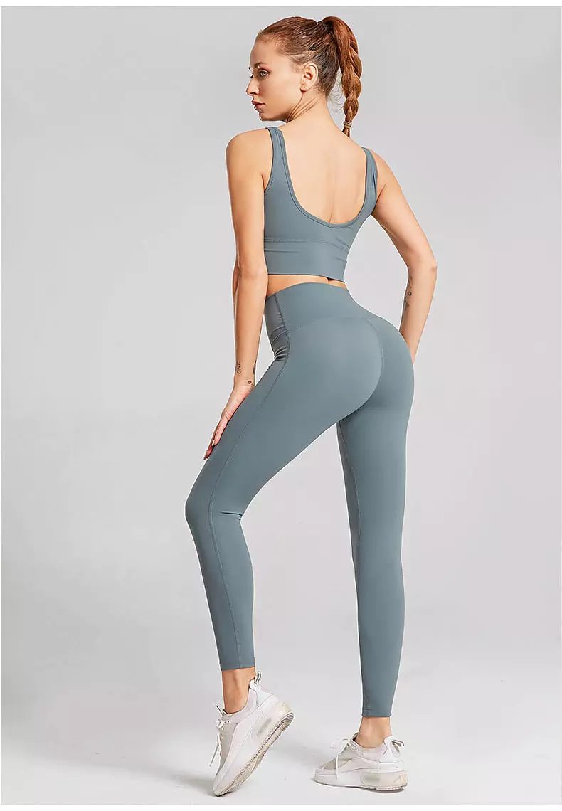 come4buy.com-Yoga Pants Set Push Up Sport Women Fitness Running