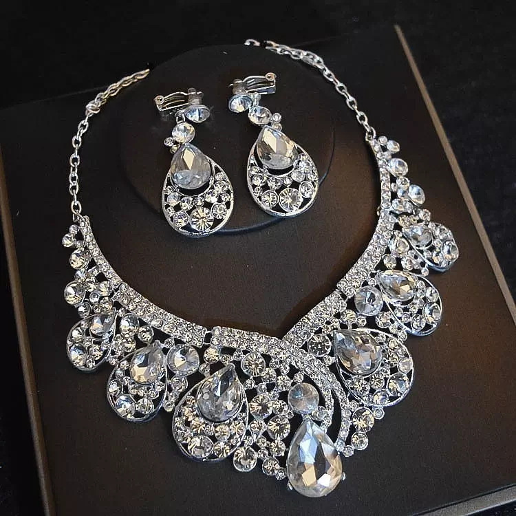 come4buy.com-Big Rhinestone Bridal Jewelry Sets