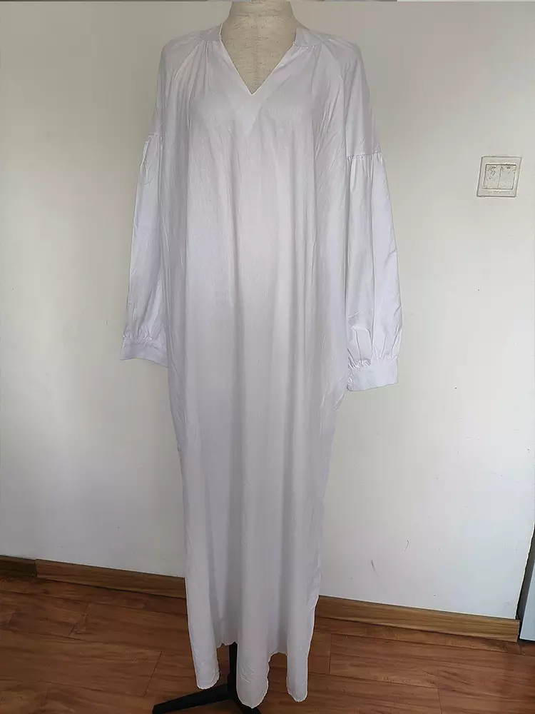 come4buy.com-Elegant Modest Morocco Cotton Dress Long