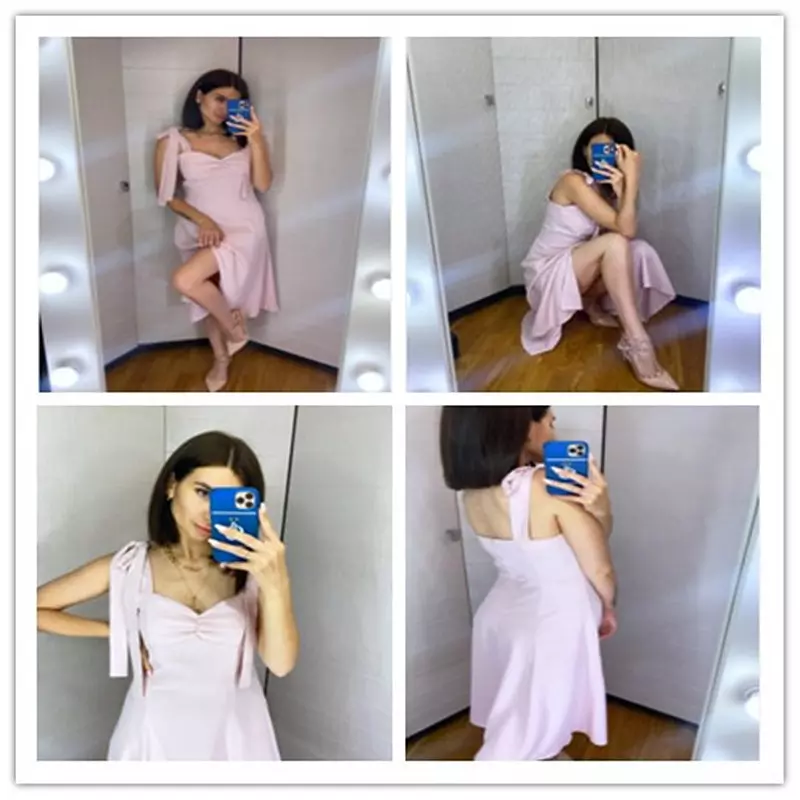 come4buy.com-Vestit midi coreà de corset sense esquena per a senyores