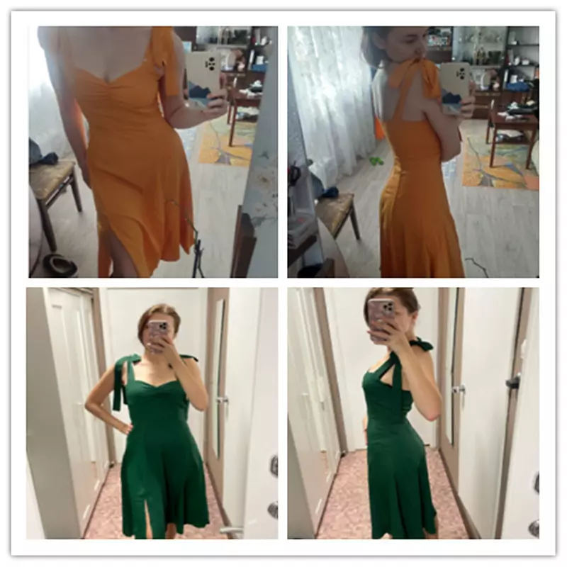 come4buy.com-Корејски миди фустани без грб за дами