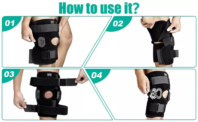 come4buy.com-Hinged Knee Brace Adjustable Knee Support Sakit sa Tuhod Arthritis