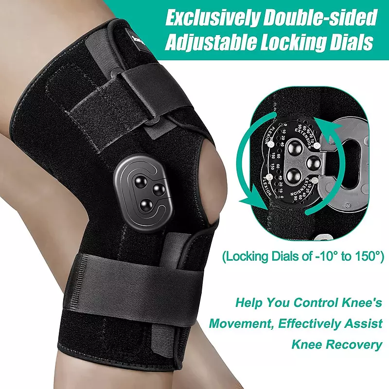 come4buy.com-Attelle de genou articulée Support de genou réglable Douleur au genou Arthrite