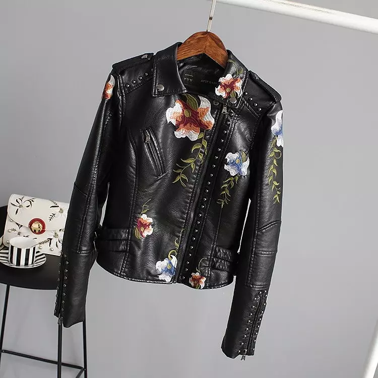 come4buy.com-Faux Soft Leather Jacket Coat Turn-down