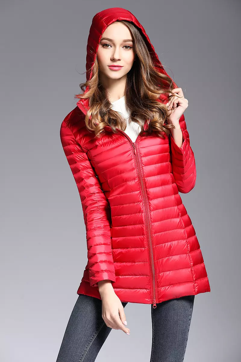 come4buy.com-Light Midi Long Hooded Puffer Jackets