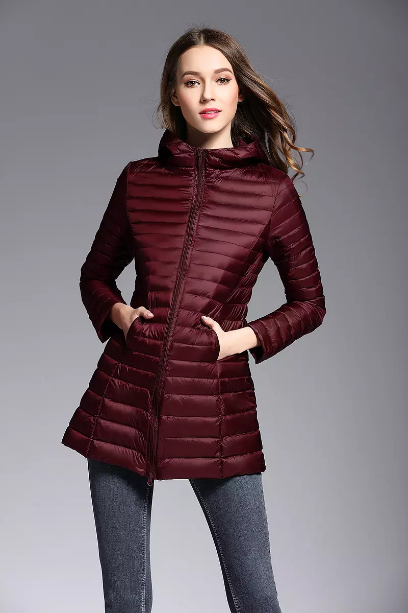 come4buy.com-Light Midi Long Hooded Puffer Jackets