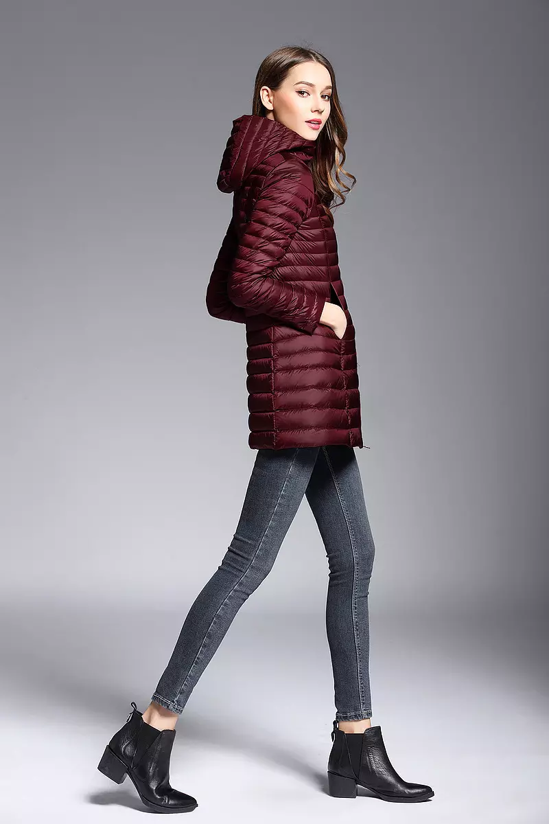 come4buy.com-Light Midi Long Hooded Puffer Jackets