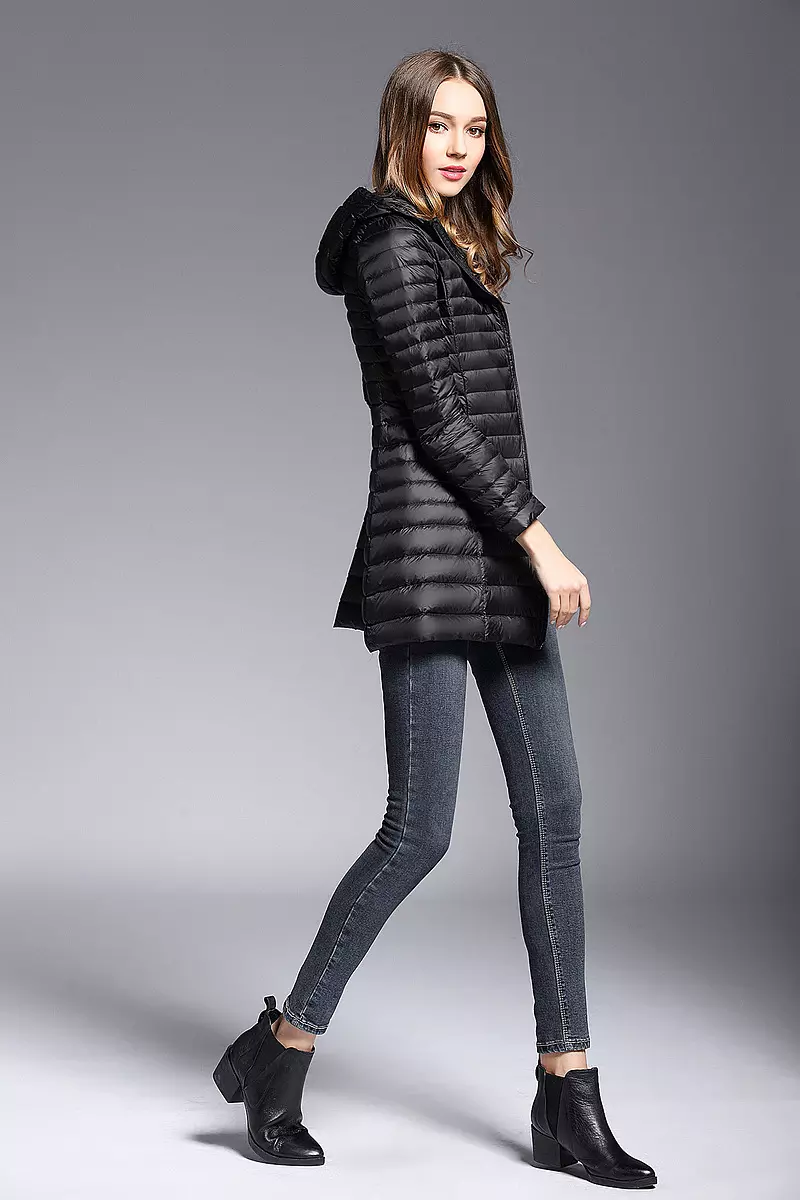 come4buy.com-Light Midi Long Hooded Puffer Jackets