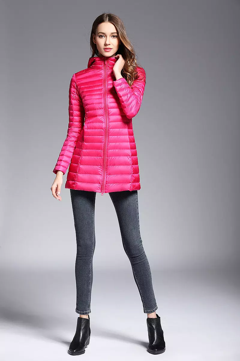 come4buy.com-Light Midi Long Hooded Puffer Jackets