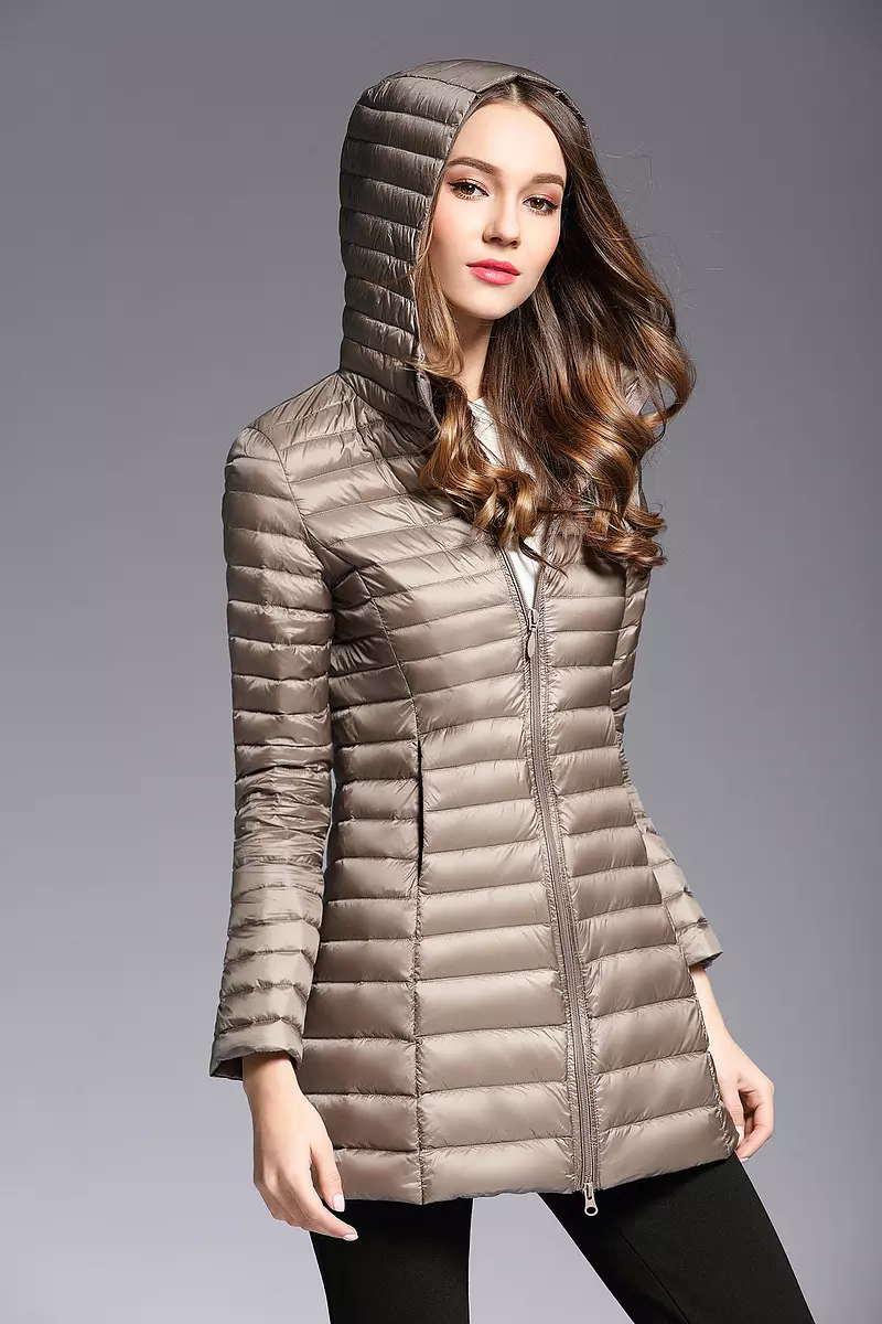 come4buy.com-Light Midi Long Hooded Puffer Jackets