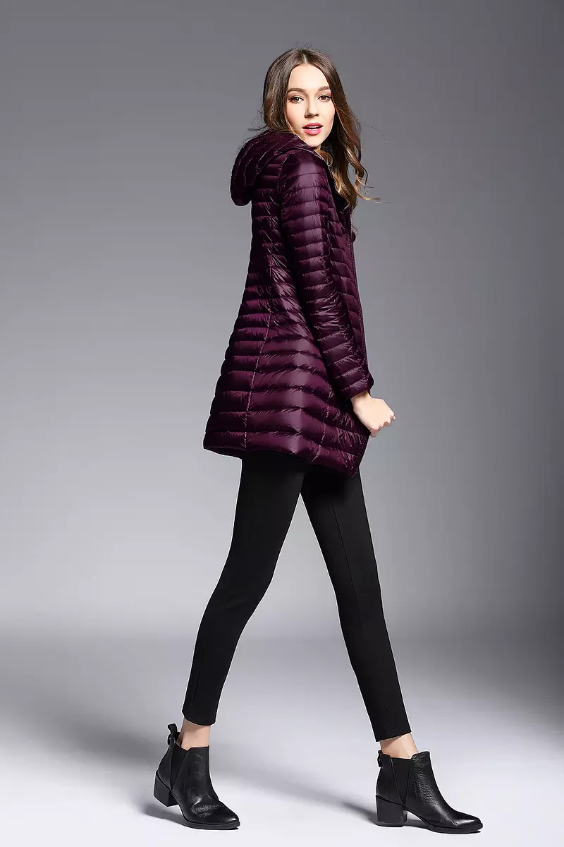 come4buy.com-Light Midi Long Hooded Puffer Jackets