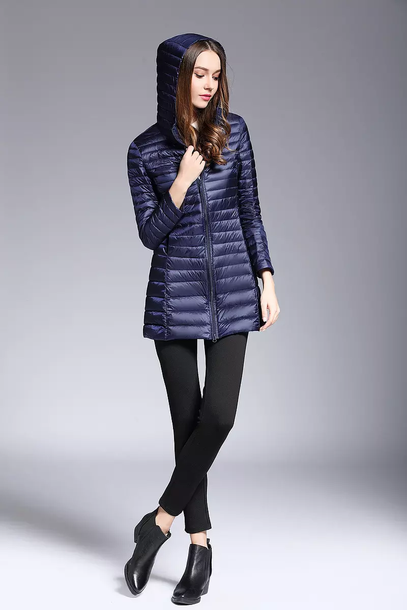 come4buy.com-Light Midi Long Hooded Puffer Jackets