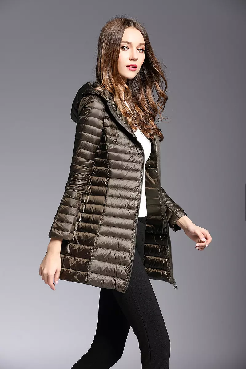 come4buy.com-Light Midi Long Hooded Puffer Jackets