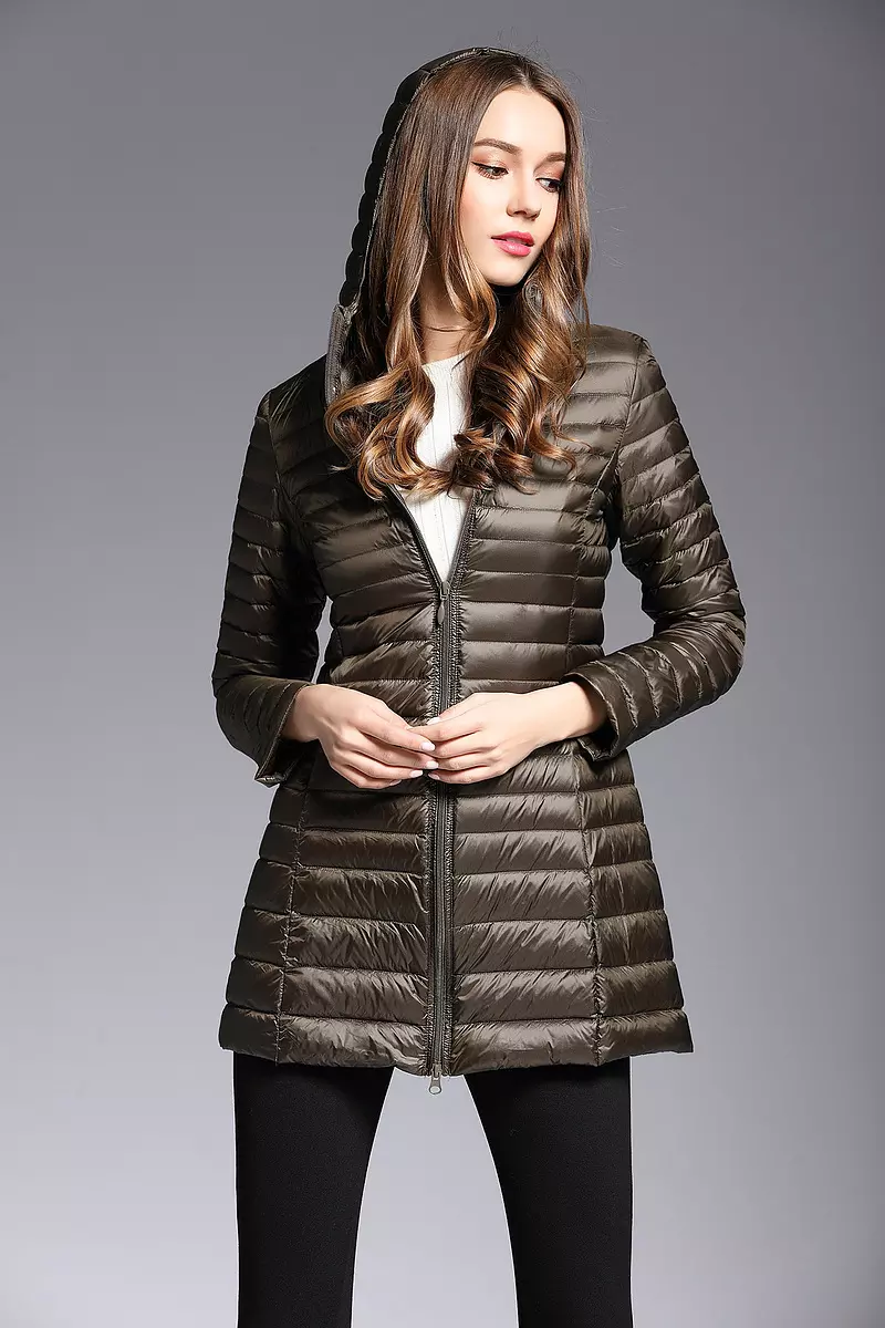 come4buy.com-Light Midi Long Hooded Puffer Jackets