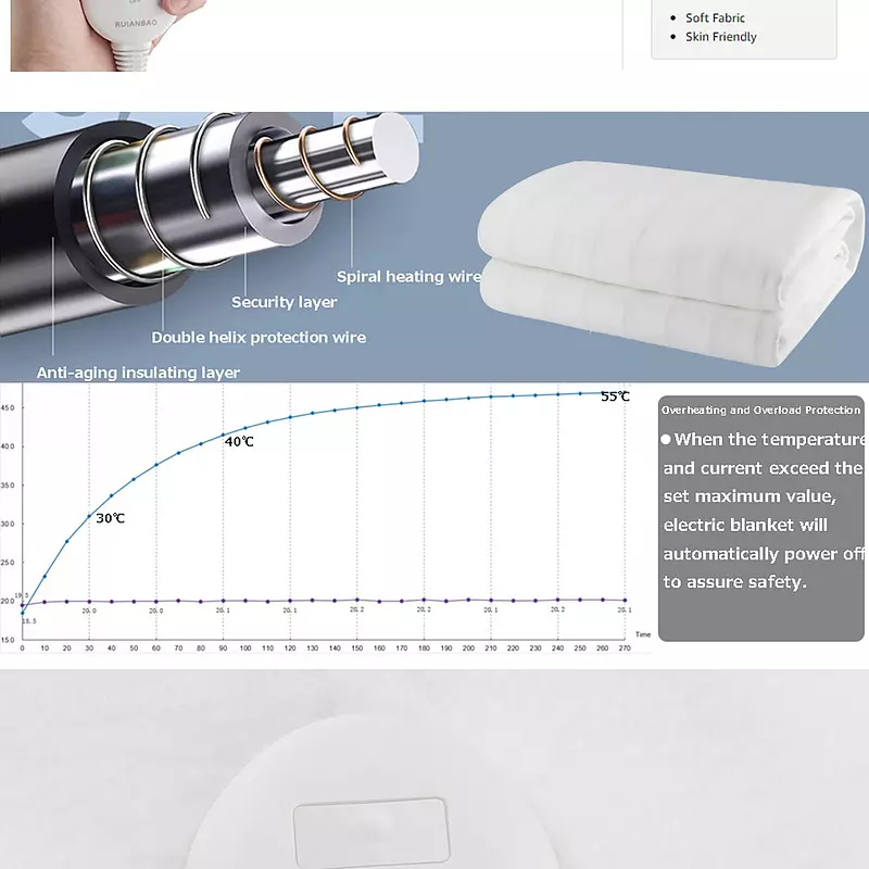 come4buy.com-Single Electric Blanket Pad Heating