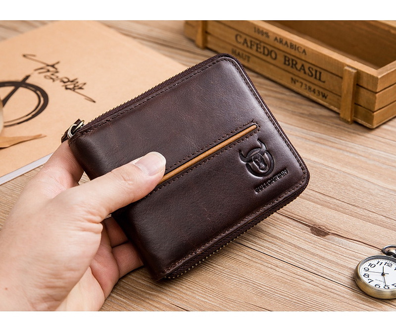 come4buy.com-Retro Genuine Leather RFID Credit Card Holder Wallet