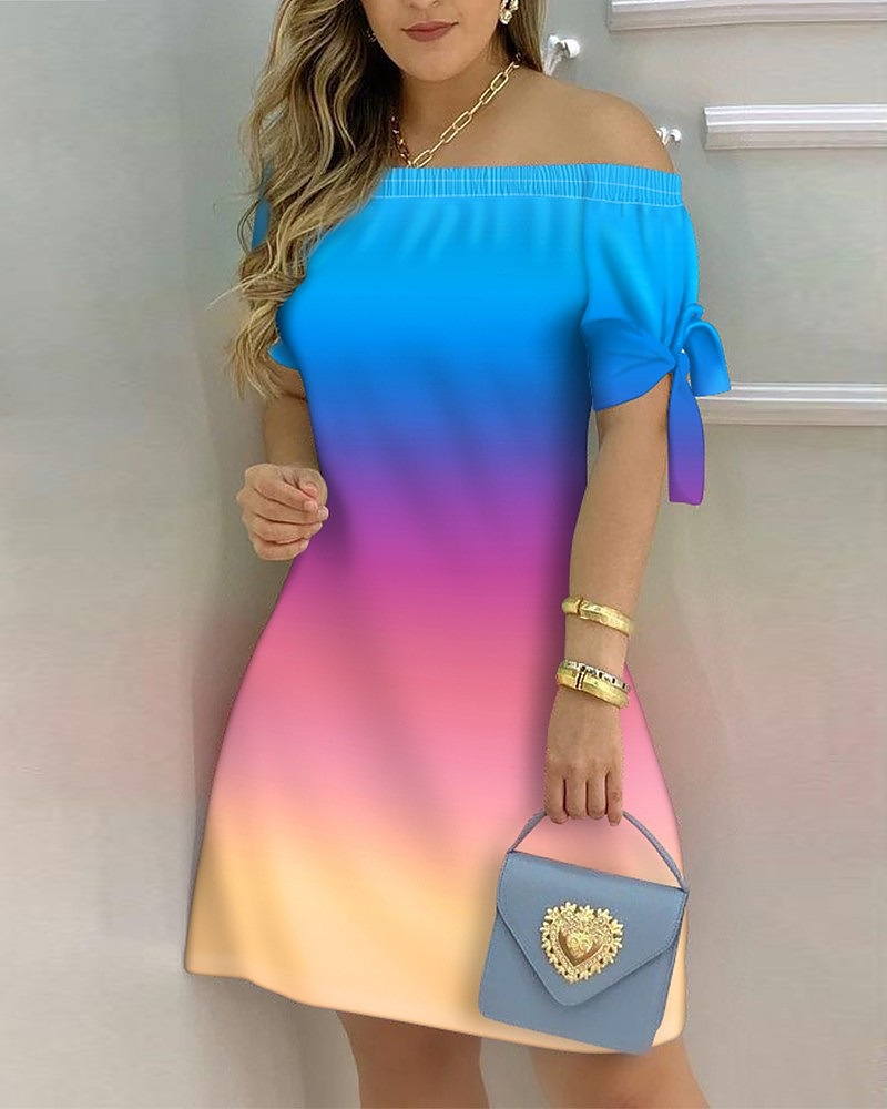 come4buy.com-Mini vestido de fiesta informal con hombros descubiertos