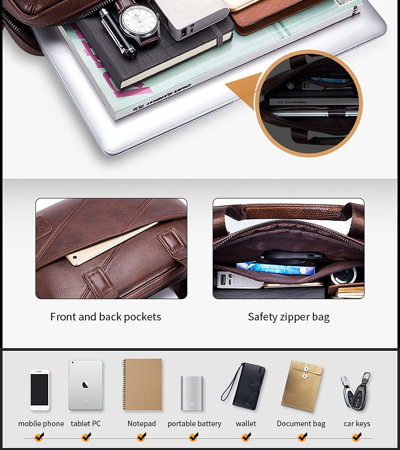 come4buy.com-biznis kabelka z hovädzej kože pre 15-palcový notebook