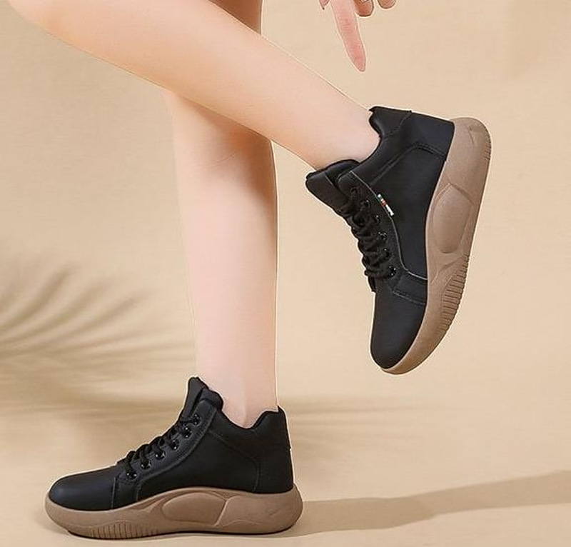 come4buy.com-Platform hæle Casual PU læder sneakers