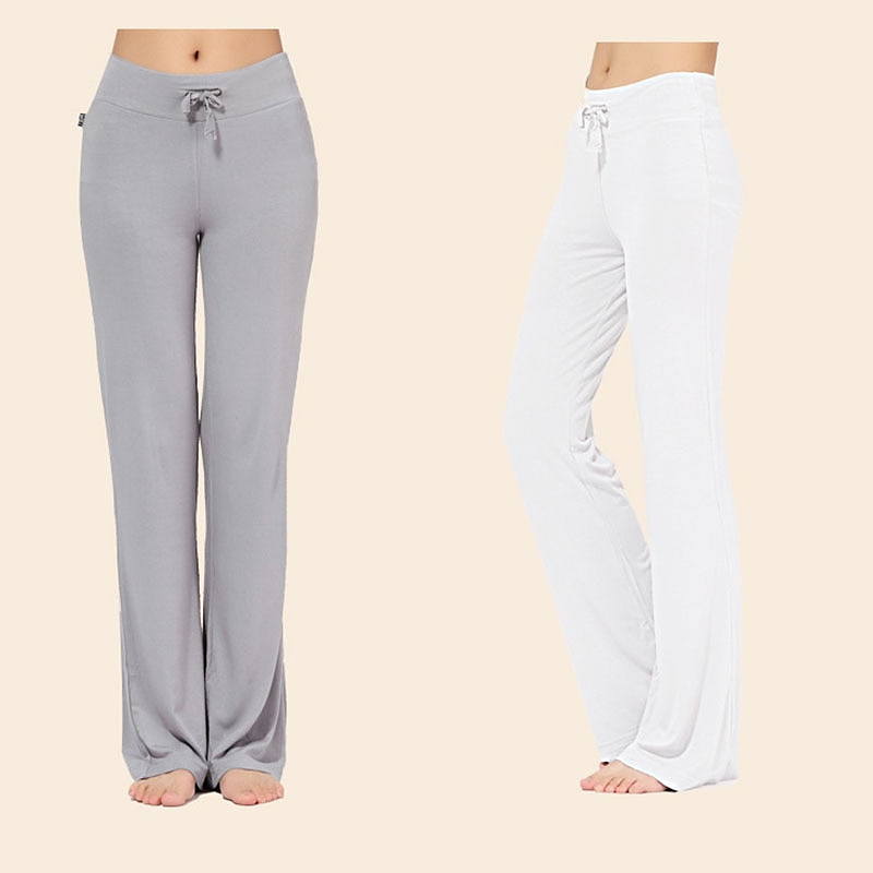 come4buy.com-Women Wide Leg Long Pants Yoga Dance Trousers