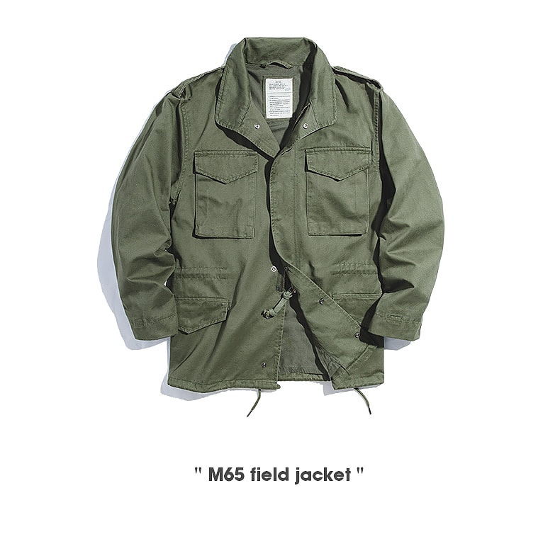 come4buy.com-Olive M65 Vintage Jackets For Men Army Green Oversize Denim