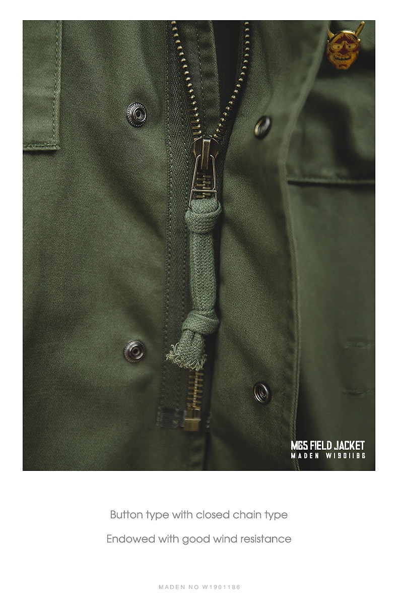 come4buy.com-Olive M65 Vintage Jackets For Men Army Green Oversize Denim