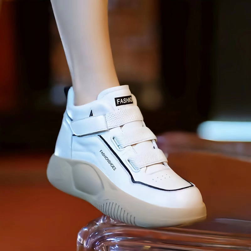 come4buy.com-Բարձր սպիտակ սպորտային կոշիկներ պատահական կոճ կոշիկներ