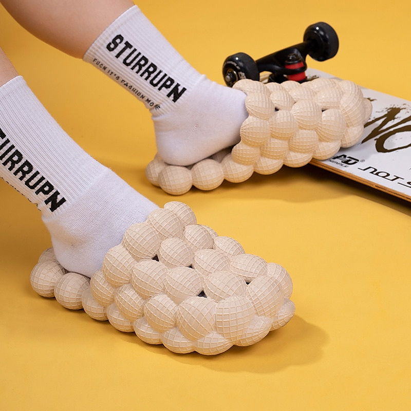 come4buy.com-Women Foot Massage Slippers Couple Bubble Slides