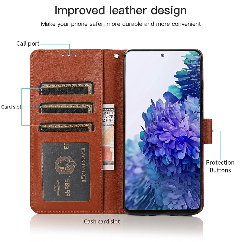 elitephonecase.com-Wallet larruzko zorroa Samsung Galaxy S21 Ultrarako
