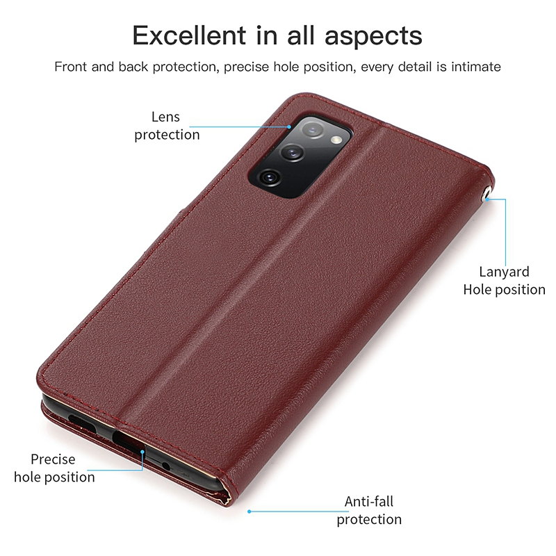 elitephonecase.com-Wallet larruzko zorroa Samsung Galaxy S21 Ultrarako