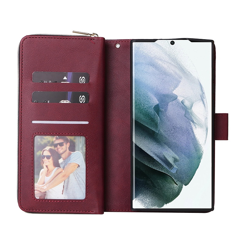 elitephonecase.com-Luxury 9-card Case For Samsung Galaxy S23 Ultra Wallet