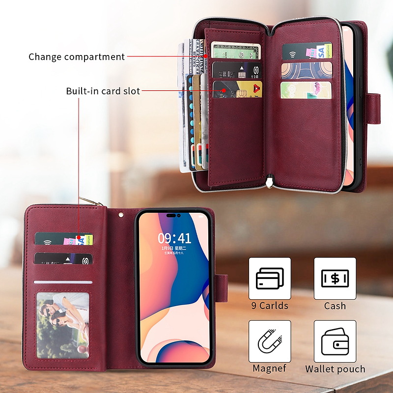 elitephonecase.com-Wallet 9-कार्ड केस Samsung Galaxy Note 20 Ultra को लागि