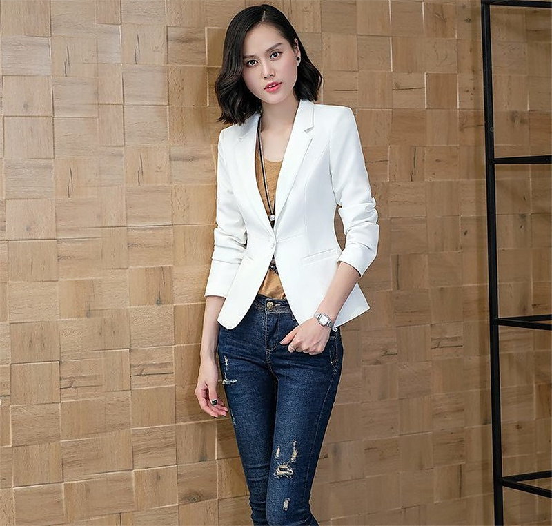 come4buy.com-Office Lady  Long Sleeve Blazer Small Suit Coat
