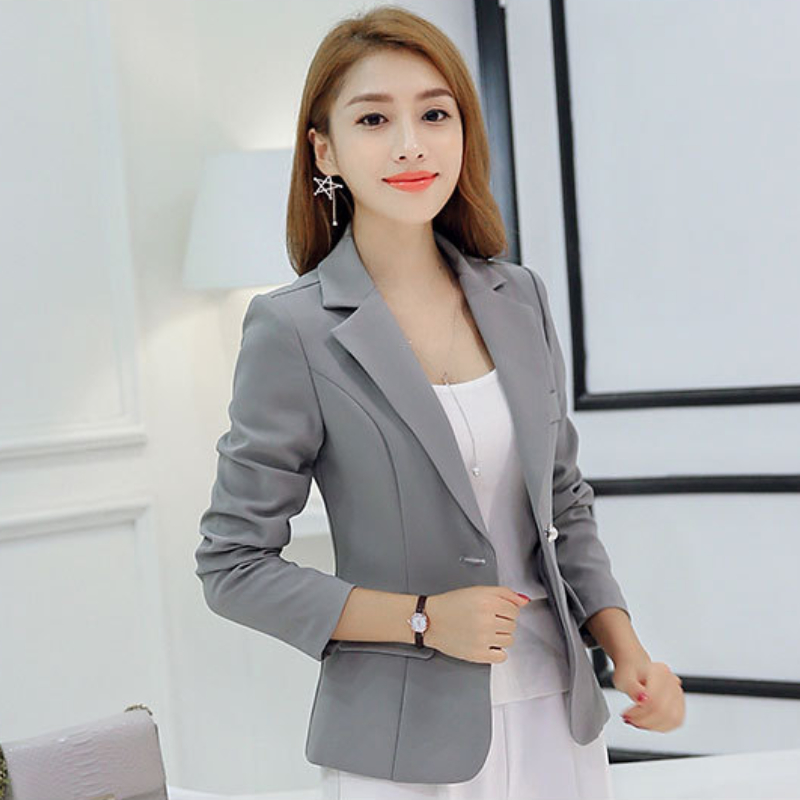 come4buy.com-Black Women Blazer Office Work Suit Pockets Jackets