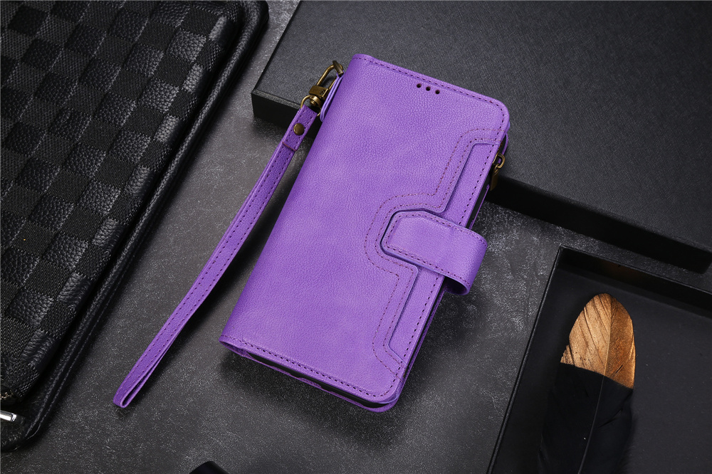 elitephonecase.com-Flip Leather Zipper Wallet For Samsung Galaxy S21 Ultra