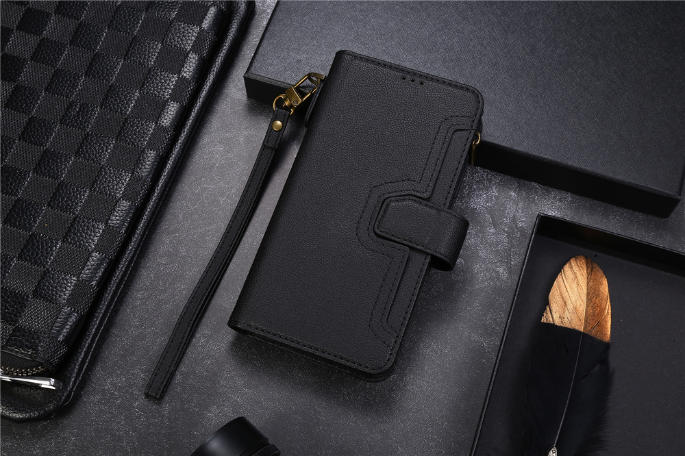 elitephonecase.com-Flip Leather Zipper Wallet For Samsung Galaxy S21 Ultra