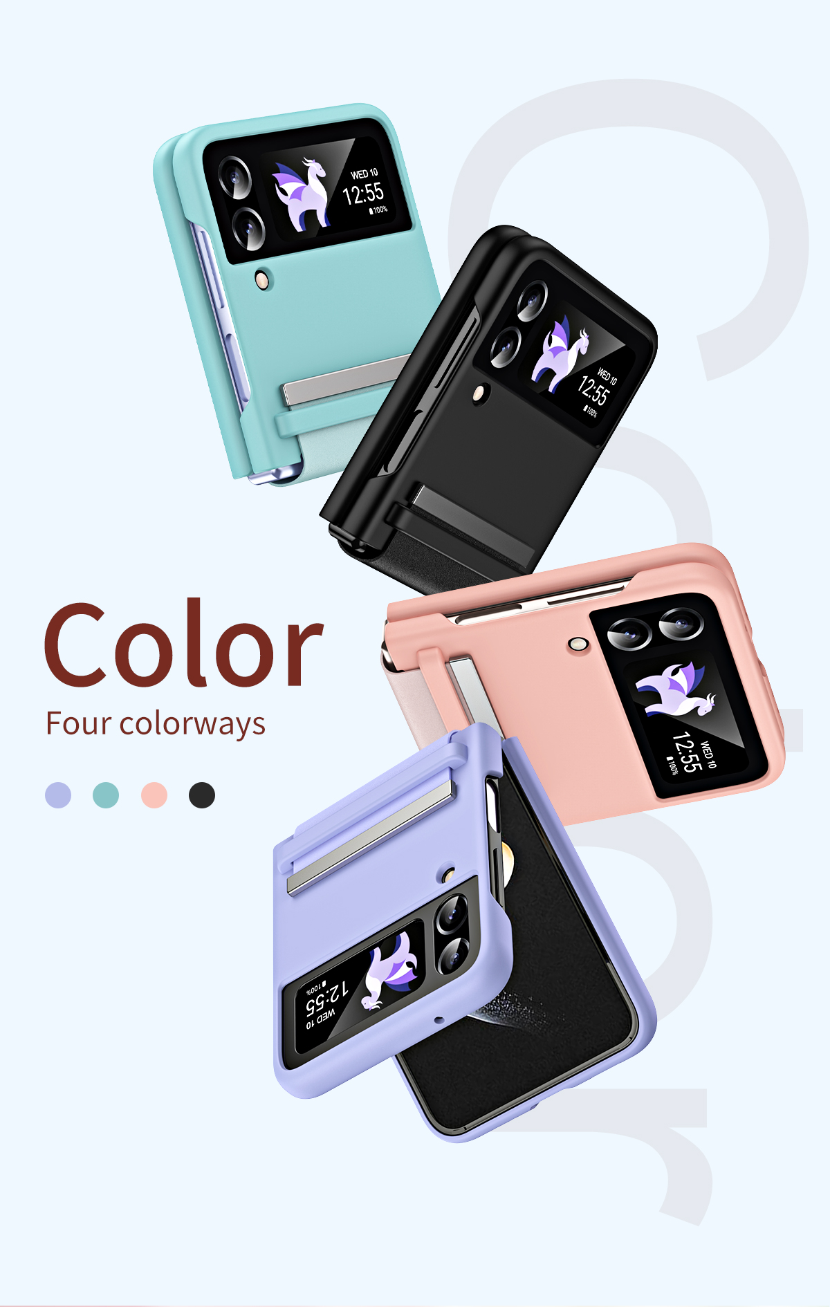 elitephonecase.com- Ultra tenké matné pouzdro šetrné k pokožce pro Samsung Galaxy Z