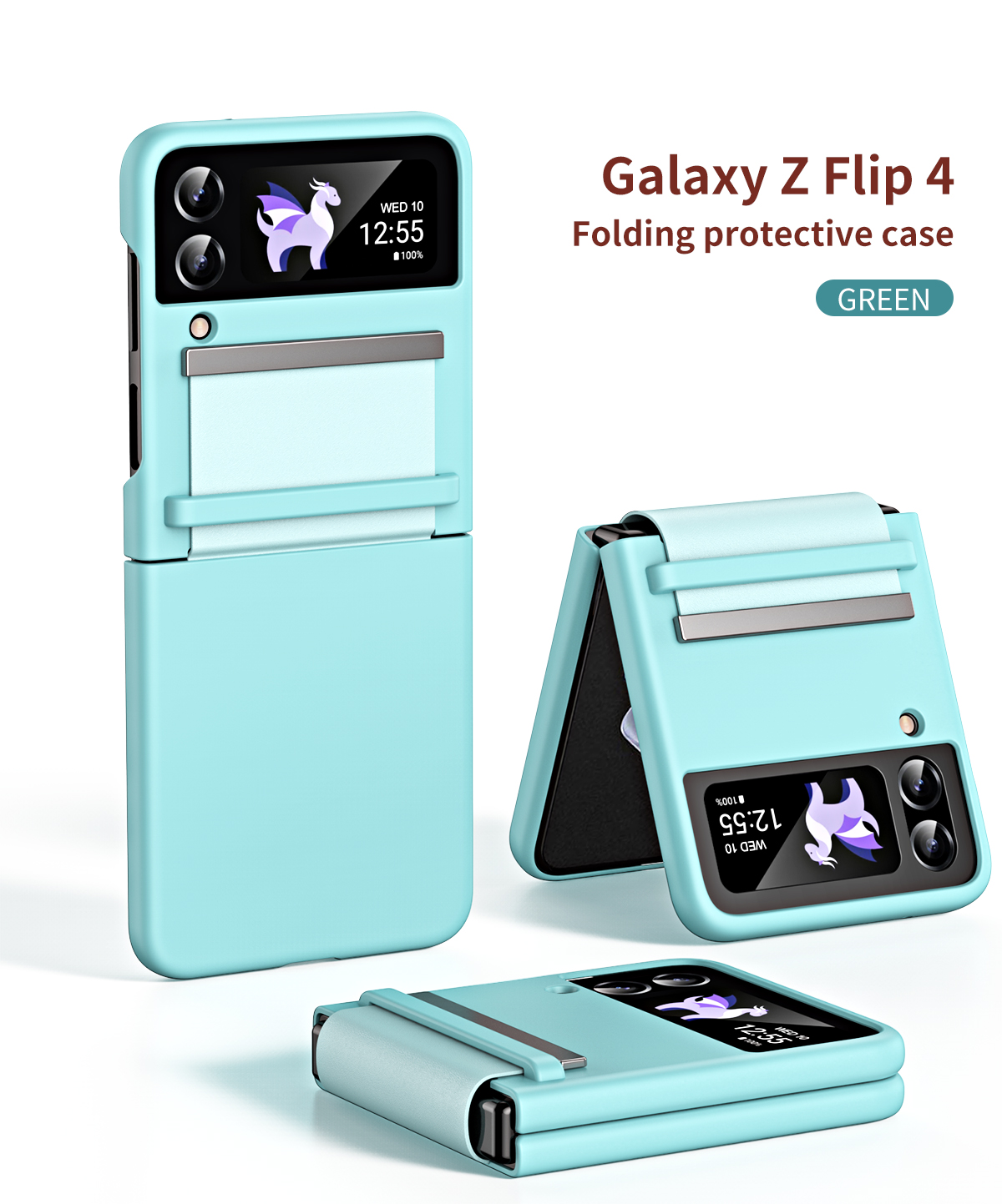 elitephonecase.com- Samsung Galaxy Z үчүн ультра жука териге ылайыктуу жалтырабаган кап