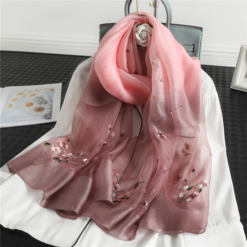 come4buy.com-Female Real Silk Wool Scarf for Women