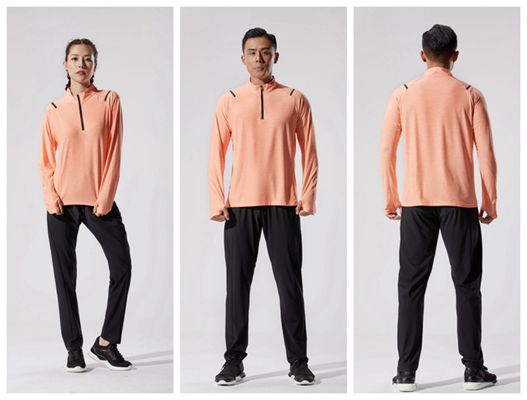 come4buy.com-Unisex Running T Shirt Training Lengan Panjang Kaos Polo Olahraga