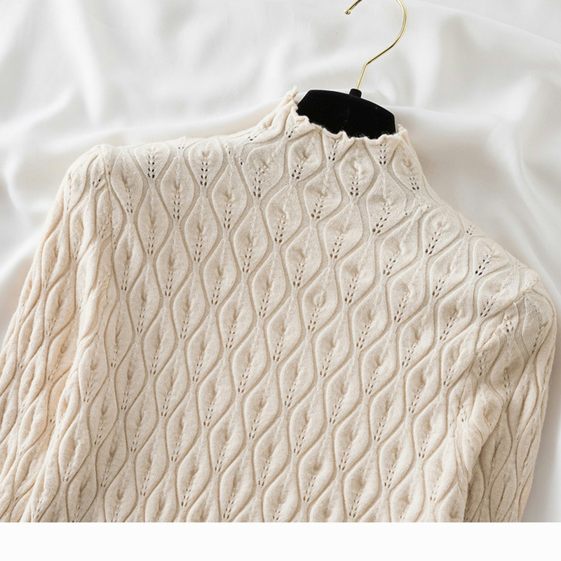 come4buy.com-Wanita Slim Tops Rajutan Sweater Jumper Blus alus