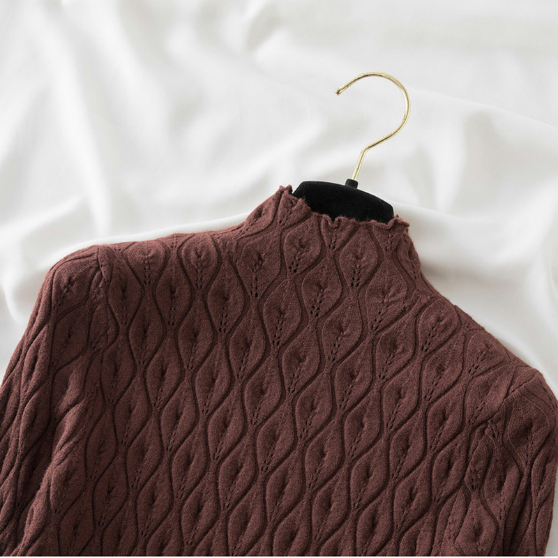 come4buy.com-Wanita Slim Tops Rajutan Sweater Jumper Blus alus