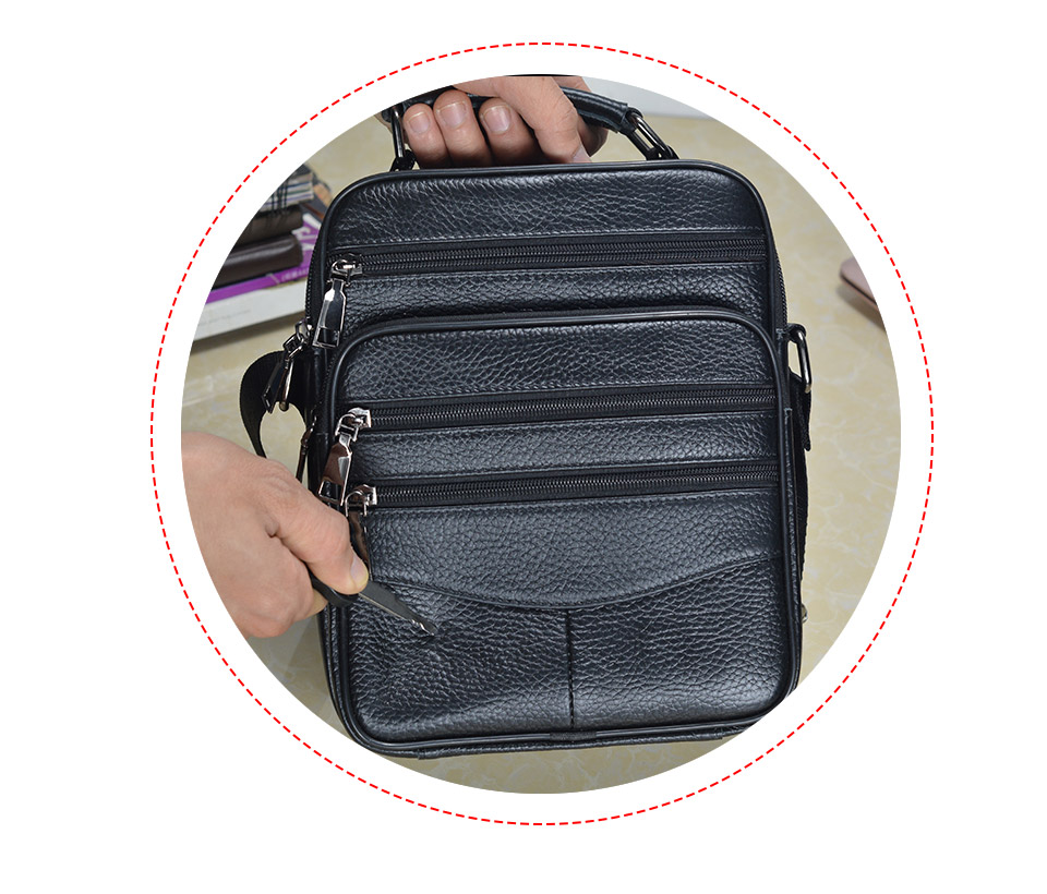 come4buy.com-Cowhide Leather Messenger Bags Men iPad Business сумка